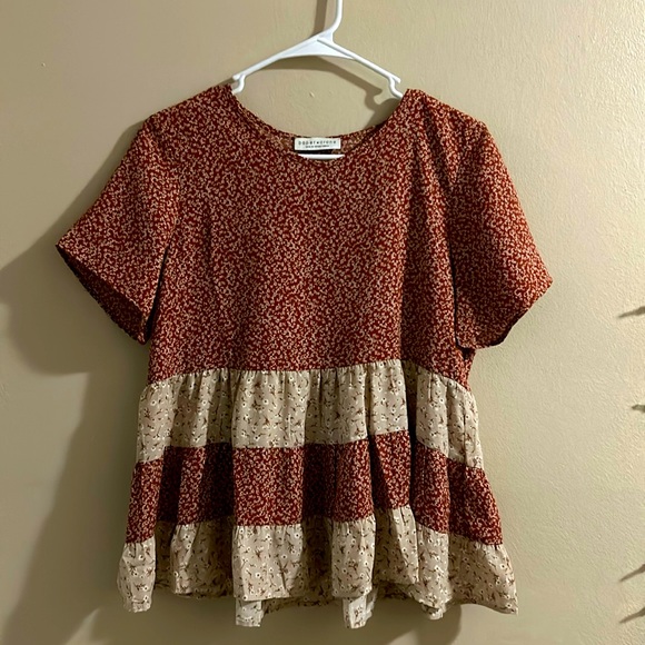 Paper Crane Tops - Paper crane orange fall blouse